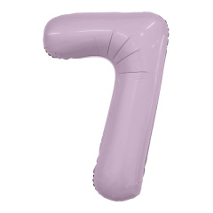 Шар (40''/102 см) Цифра 7, Slim, Орхидея, 1 шт. в уп.