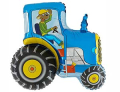 G Шар (29"/74 см) Фигура, Трактор, Синий, 1 шт. в уп. (ОРР) 