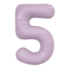 Шар (40''/102 см) Цифра 5, Slim, Орхидея, 1 шт. в уп.